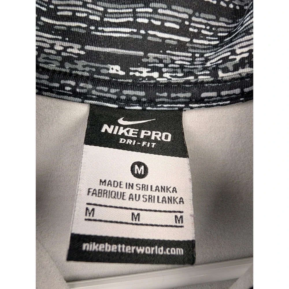 Nike Pro Dri-FIT Womens Medium 1/4 Zip Pullover Gray Black‎